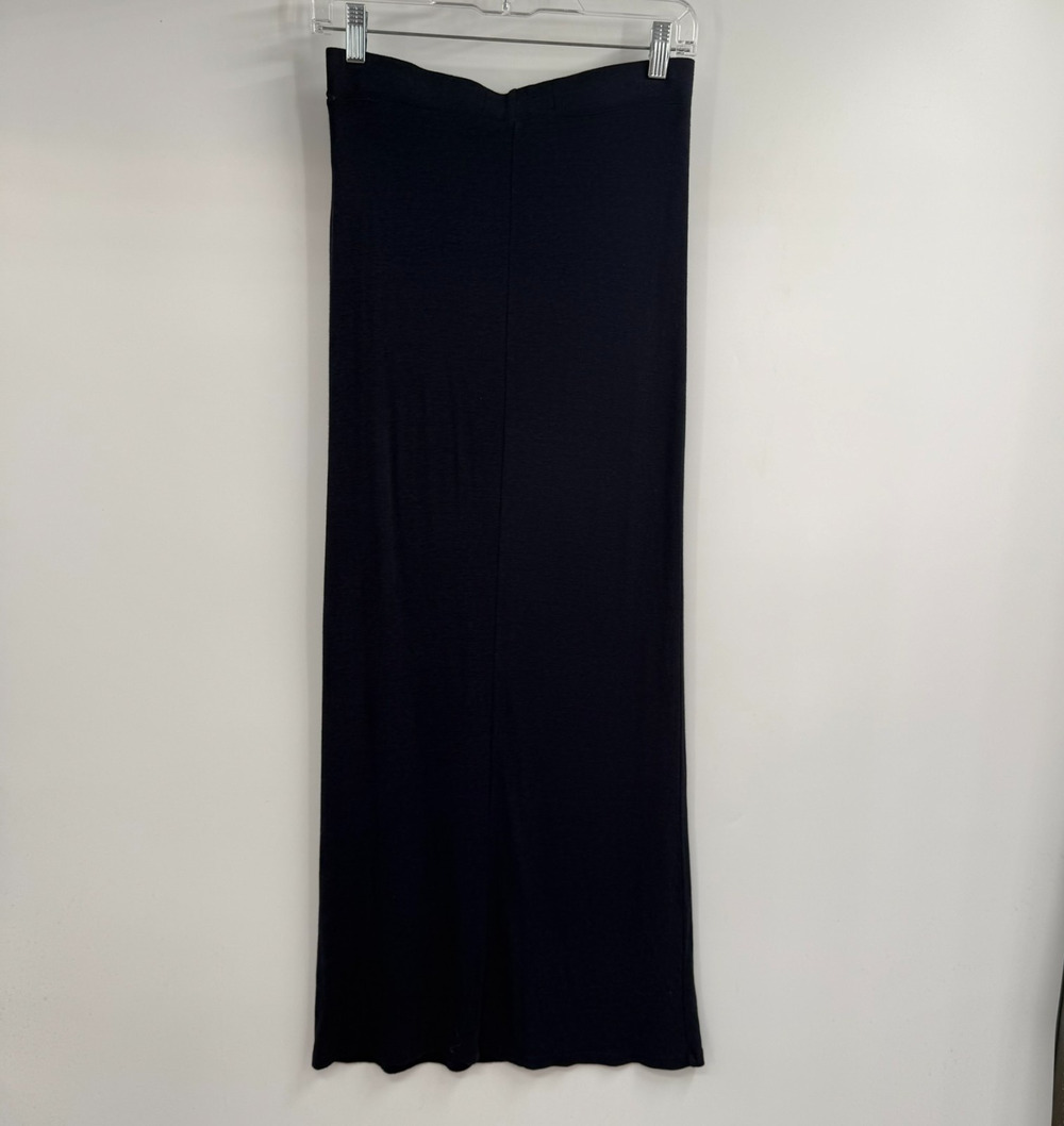 Groceries Apparel Maxi Skirt S Navy Blue Hemp Organic Cotton USA Pull On Stretch